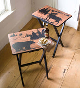 Plow & Hearth Accent Tables | Indoor Living Wilderness Tv Trays, Set Of 2