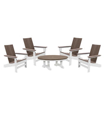 Plow & Hearth Adirondack Chairs | Outdoor Living May River Outdoor Seating 5-Piece Conversation Set - Coastal Gray/White