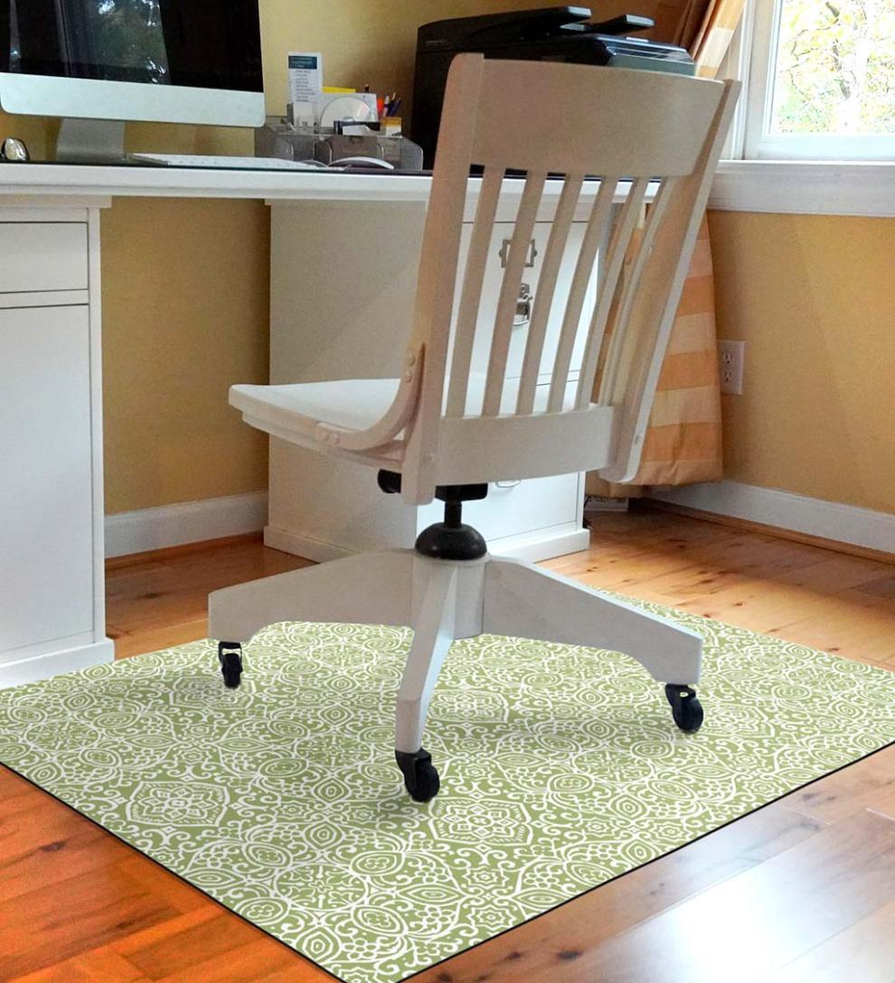 Plow & Hearth Area Rugs | Indoor Living Arabesque Desk Chair Mat - Chocolate