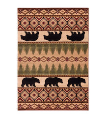 Plow & Hearth Area Rugs | Indoor Living Black Bear Lodge Rug