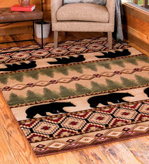 Plow & Hearth Area Rugs | Indoor Living Black Bear Lodge Rug