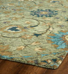 Plow & Hearth Area Rugs | Indoor Living Carmona Sage Wool Rug