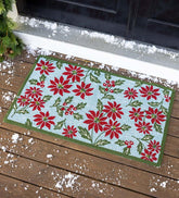Plow & Hearth Area Rugs | Indoor Living Indoor/Outdoor Poinsettia Hooked Polypropylene Accent Rug