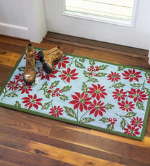 Plow & Hearth Area Rugs | Indoor Living Indoor/Outdoor Poinsettia Hooked Polypropylene Accent Rug