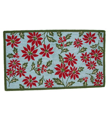 Plow & Hearth Area Rugs | Indoor Living Indoor/Outdoor Poinsettia Hooked Polypropylene Accent Rug
