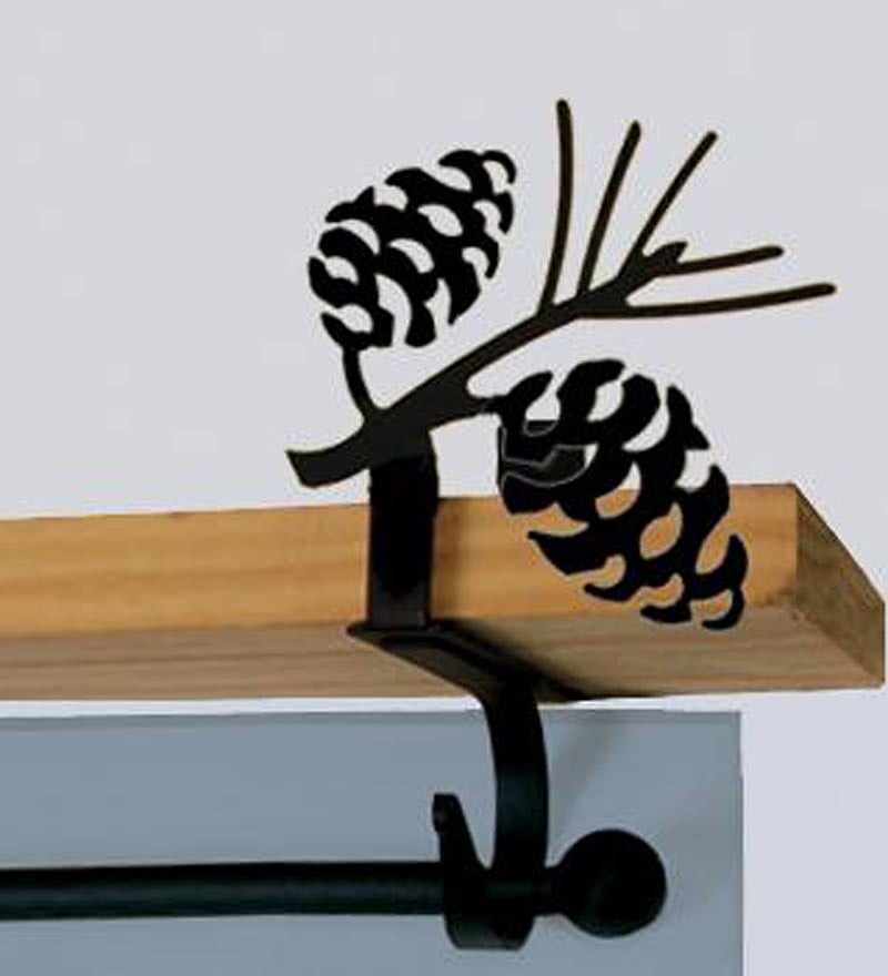 Plow & Hearth Bath Accessories | Indoor Living Usa-Made Wrought Iron Curtain Shelf Brackets - Bear