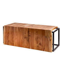 Plow & Hearth Bedroom Furniture | Indoor Living Live-Edge Acacia Wood Waterfall Bench