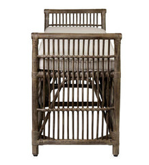 Plow & Hearth Bedroom Furniture | Indoor Living Winston Double Rattan Bench With Cushion