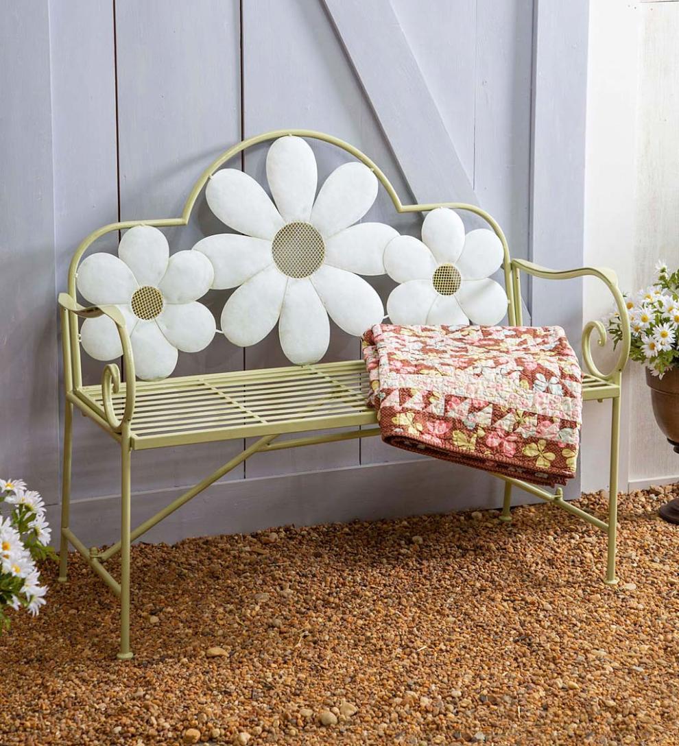 Plow & Hearth Benches & Chairs | Outdoor Living Floral Metal Garden Bench
