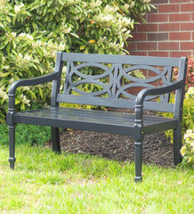 Plow & Hearth Benches & Chairs | Outdoor Living Hampton Eucalyptus Wood Garden Bench - Black