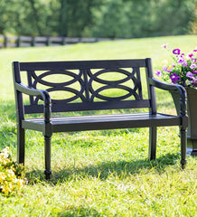 Plow & Hearth Benches & Chairs | Outdoor Living Hampton Eucalyptus Wood Garden Bench - Black