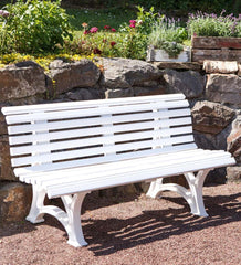 Plow & Hearth Benches & Chairs | Outdoor Living Large 3-Seater Weatherproof Pvc Garden Bench - Green