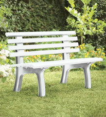 Plow & Hearth Benches & Chairs | Outdoor Living Small 2-Seater Weatherproof Pvc Garden Bench - Apple