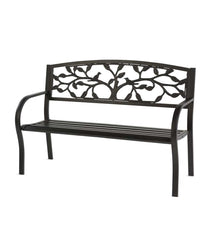 Plow & Hearth Benches & Chairs | Outdoor Living Tree Of Life Metal Garden Bench - Black