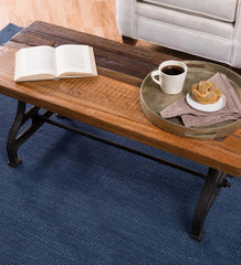 Plow & Hearth Benches | Indoor Living Birmingham Indoor/Outdoor Reclaimed Wood Bench With Iron Base