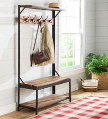 Plow & Hearth Benches | Indoor Living Deep Creek Coat Rack - Walnut