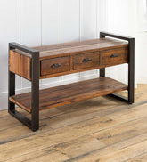 Plow & Hearth Benches | Indoor Living Wakefield Reclaimed Wood Bench/Coffee Table With Three Drawers