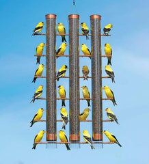 Plow & Hearth Bird Feeders | Yard & Garden 3-Tube Copper And Plastic Bird Feeder - Copper
