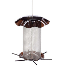 Plow & Hearth Bird Feeders | Yard & Garden Acrylic And Stainless Steel Hanging Nyjer Bird Feeder - Red