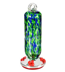 Plow & Hearth Bird Feeders | Yard & Garden Blue And Green Speckle Glass Hummingbird Feeder