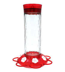 Plow & Hearth Bird Feeders | Yard & Garden Diamond 30-Ounce Glass-Bottle Hummingbird Feeder
