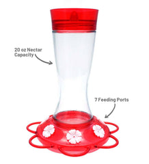 Plow & Hearth Bird Feeders | Yard & Garden Garnet 20-Ounce Glass-Bottle Hummingbird Feeder