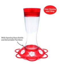 Plow & Hearth Bird Feeders | Yard & Garden Garnet 20-Ounce Glass-Bottle Hummingbird Feeder