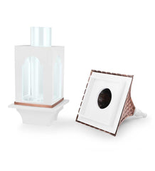 Plow & Hearth Bird Feeders | Yard & Garden Hand-Hammered Copper And White Hardwood Villa-Style Bird Feeder