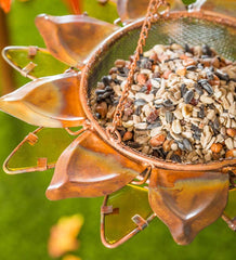 Plow & Hearth Bird Feeders | Yard & Garden Hanging Pieced Glass Sunflower Bird Feeder