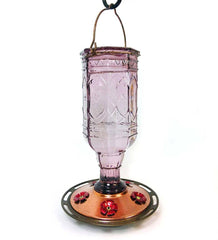 Plow & Hearth Bird Feeders | Yard & Garden Jewel Vintage Style 20-Ounce Hummingbird Feeder - Amethyst