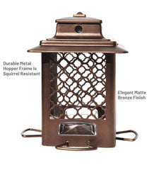 Plow & Hearth Bird Feeders | Yard & Garden Squirrel-Resistant Metal Hopper Bird Feeder