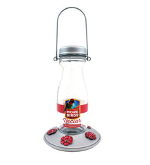Plow & Hearth Bird Feeders | Yard & Garden Vintage Milk-Bottle Style 18-Ounce Jersey Hummingbird Feeder