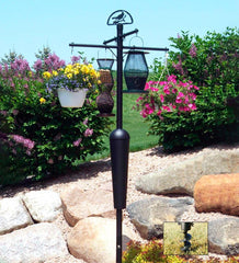 Plow & Hearth Bird Feeders | Yard & Garden Weather-Resistant Squirrel Stopper Bird Feeder Display And Plant Stand - Black