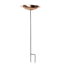 Plow & Hearth Birdbaths | Yard & Garden Hammered Copper Basin Birdbath With Stake