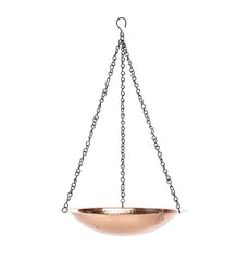 Plow & Hearth Birdbaths | Yard & Garden Hammered Copper Basin Hanging Birdbath With Chain