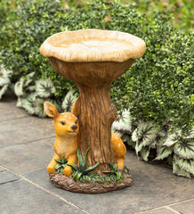 Plow & Hearth Birdbaths | Yard & Garden Hand-Painted Fawn Tree Stump Birdbath