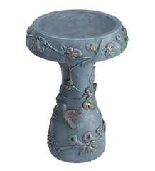 Plow & Hearth Birdbaths | Yard & Garden Hummingbird And Flower Stone-Look Birdbath
