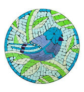 Plow & Hearth Birdbaths | Yard & Garden Translucent Mosaic Blue Bird Bird Bath