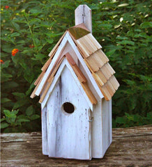 Plow & Hearth Birdhouses | Yard & Garden Bluebird Manor Cypress Birdhouse - Antique White