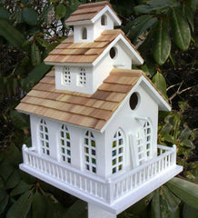 Plow & Hearth Birdhouses | Yard & Garden Chapel Bell Birdhouse - White