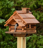Plow & Hearth Birdhouses | Yard & Garden Conestoga Log Cabin Birdhouse, Made In Usa