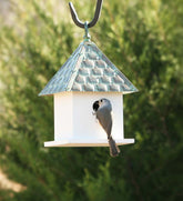 Plow & Hearth Birdhouses | Yard & Garden Hardwood Bungalow Birdhouse With Verdigris Copper Roof