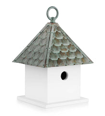 Plow & Hearth Birdhouses | Yard & Garden Hardwood Bungalow Birdhouse With Verdigris Copper Roof