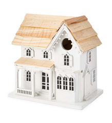 Plow & Hearth Birdhouses | Yard & Garden Madison Farmhouse Lighted Birdhouse And Pedestal Pole Set