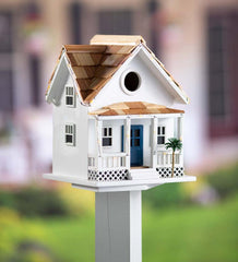 Plow & Hearth Birdhouses | Yard & Garden Paradise Palms Lighted Beach Cottage Birdhouse - White