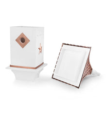 Plow & Hearth Birdhouses | Yard & Garden White Villa-Style Birdhouse With Hand-Hammered Copper Roof And Accents