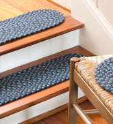 Plow & Hearth Braided Rugs | Indoor Living Indoor/Outdoor Braided Polypro Roanoke Round Chair Pad With Ties - Black Multi