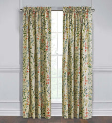 Plow & Hearth Curtain Panels | Indoor Living Rockport Floral Linen-Look Curtain Pairs With Tiebacks