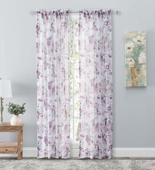 Plow & Hearth Curtain Panels | Indoor Living Whimsical Sheer Rod Pocket Panel Curtains And Valance