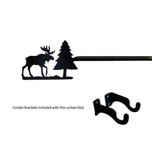 Plow & Hearth Curtain Rods & Hardware | Indoor Living Adjustable Wrought Iron Curtain Rod With Brackets